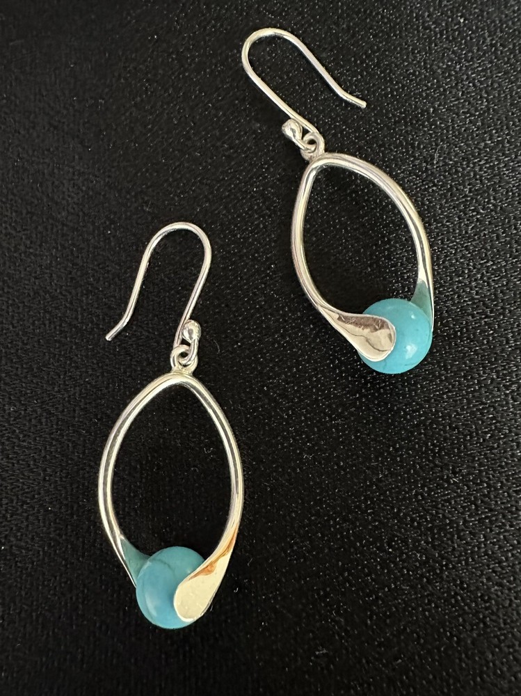 Sterling Silver /Turquoise Balls Earrings