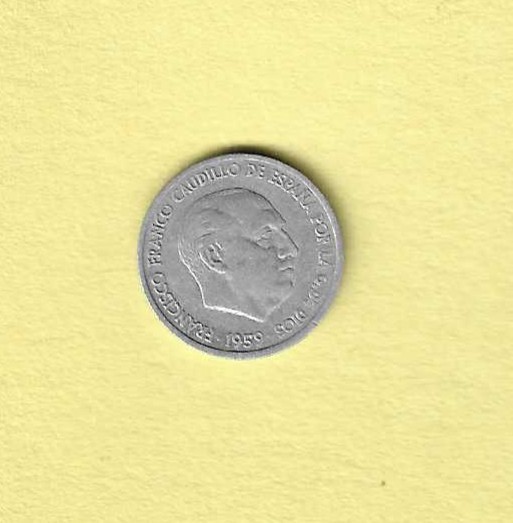 1959 Spanish 10 Centimos EF.40