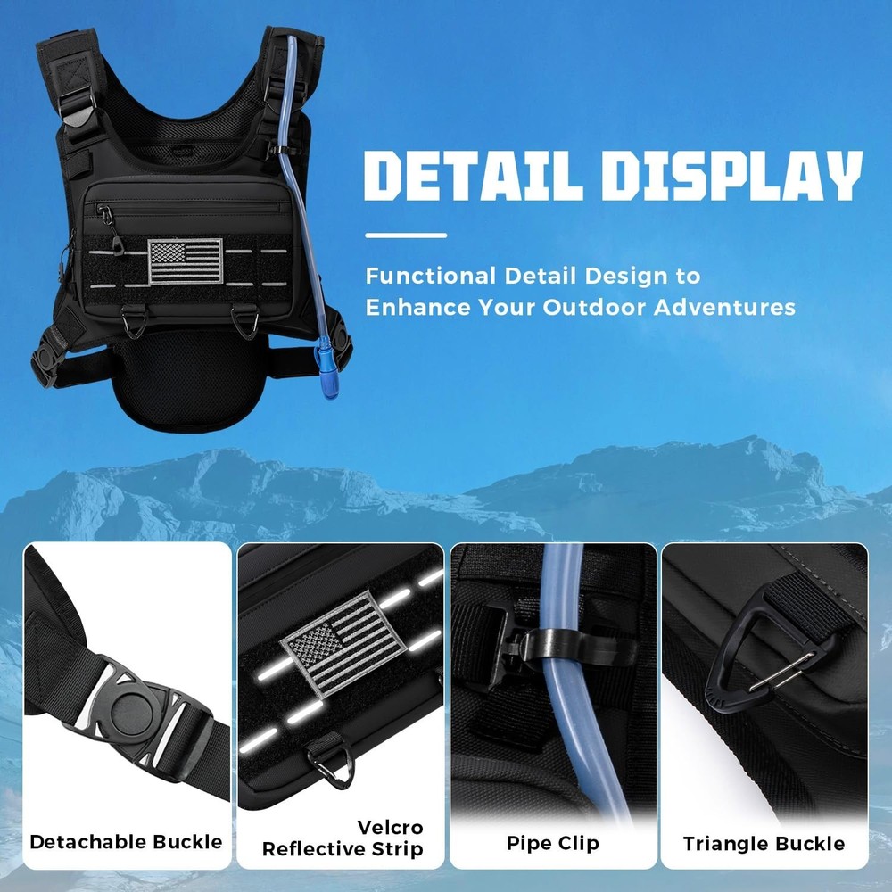 Running Hydration Vest with 2L Water Bladder， Lightweight Adjustable Hydr