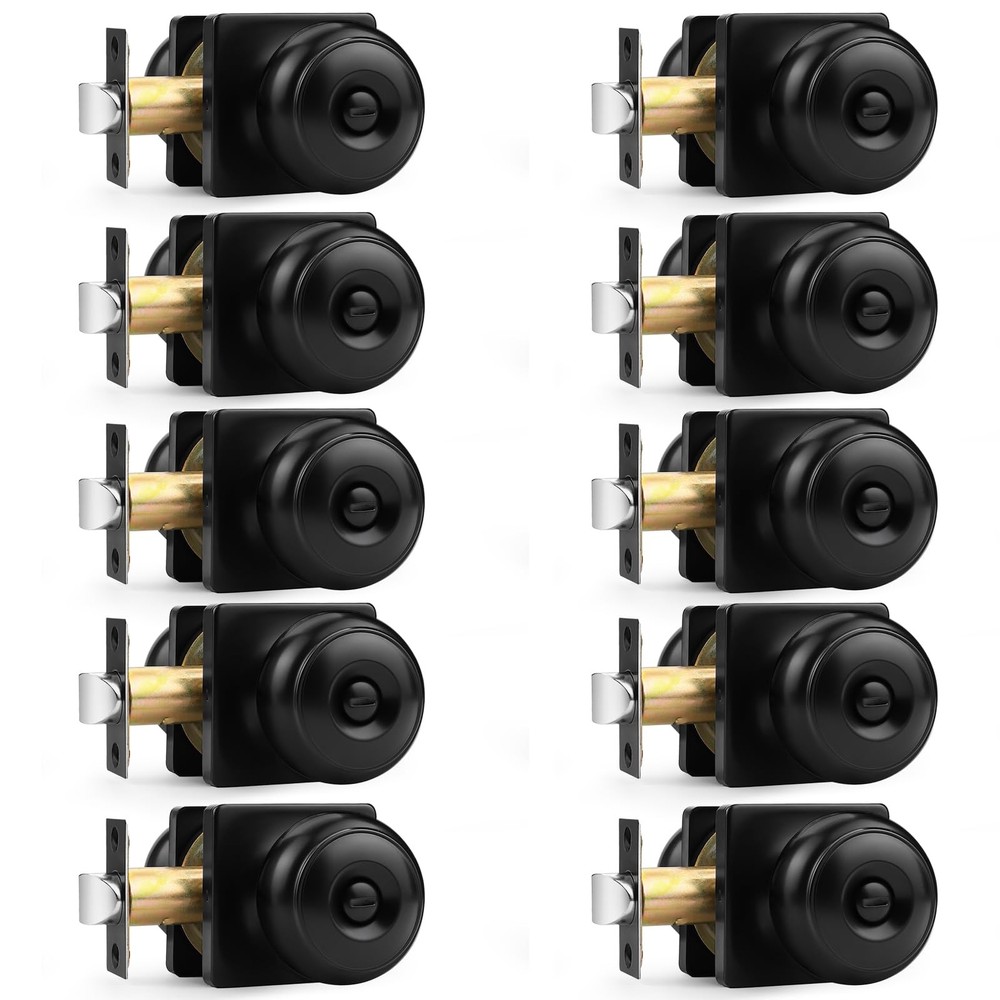 Black Door Knobs Privacy with Square Privacy,