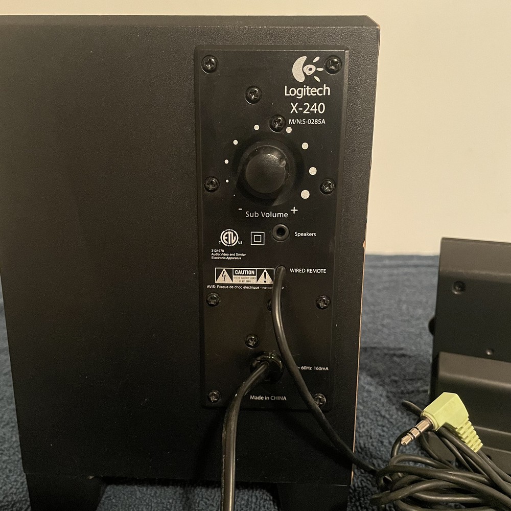 Logitech X-240 Computer Speaker System and Sub Woofer With Installation Guide