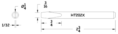HT202X 1/4" L Semi Chisel Tip