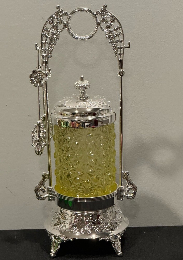 Uranium glass Vaseline glass pickle caster