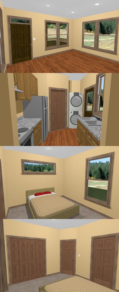 16x32 Tiny House -- 511 sq ft -- PDF Floor Plan -- Model 1B