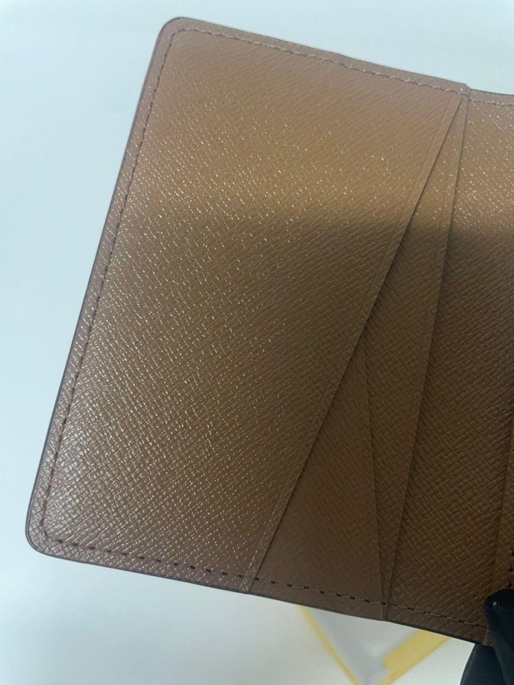LV Louis Vuitton Pocket Organizer Monogram Eclipse Brown