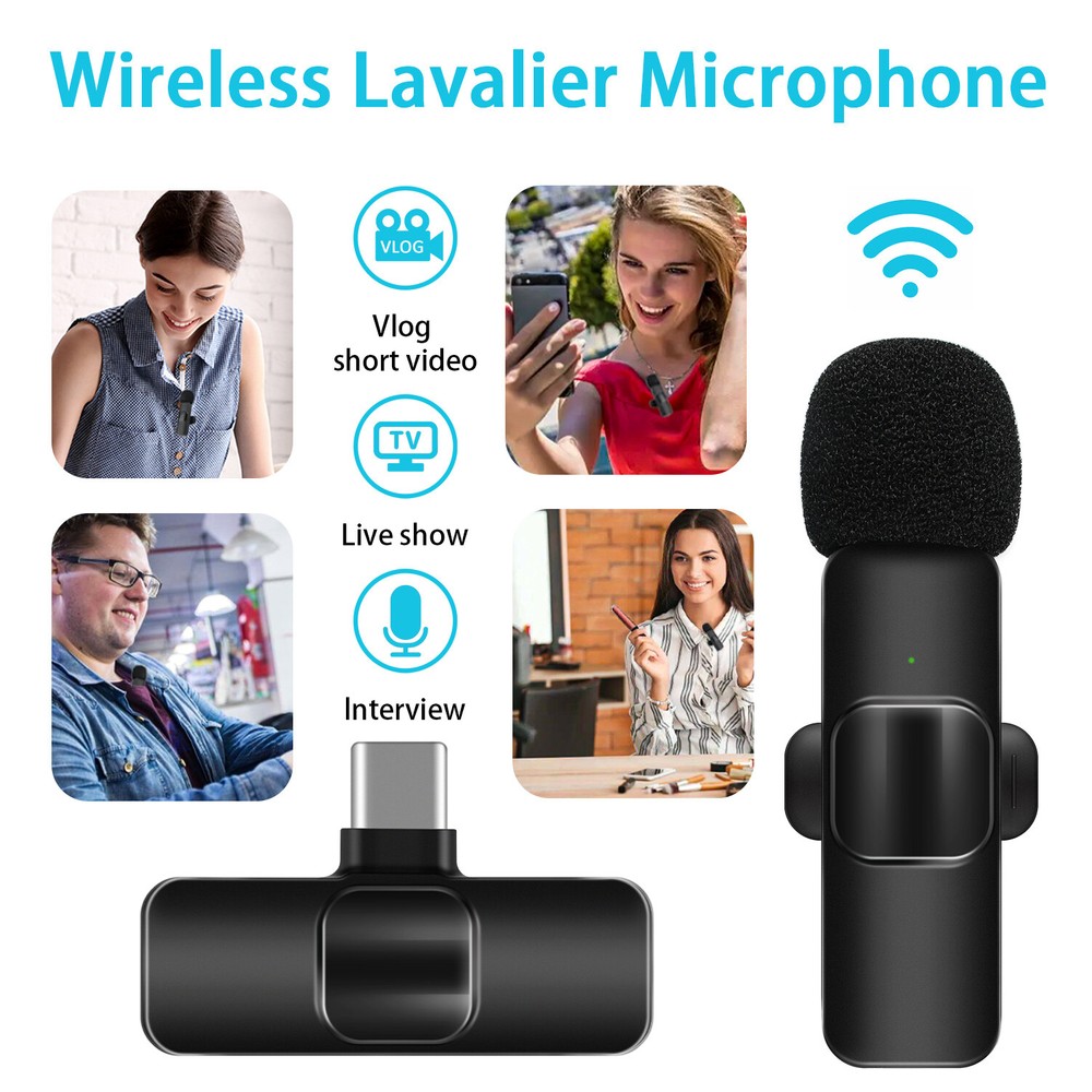 Mini Lavalier Wireless Microphone Audio Video Recording For Android/iphone MIC