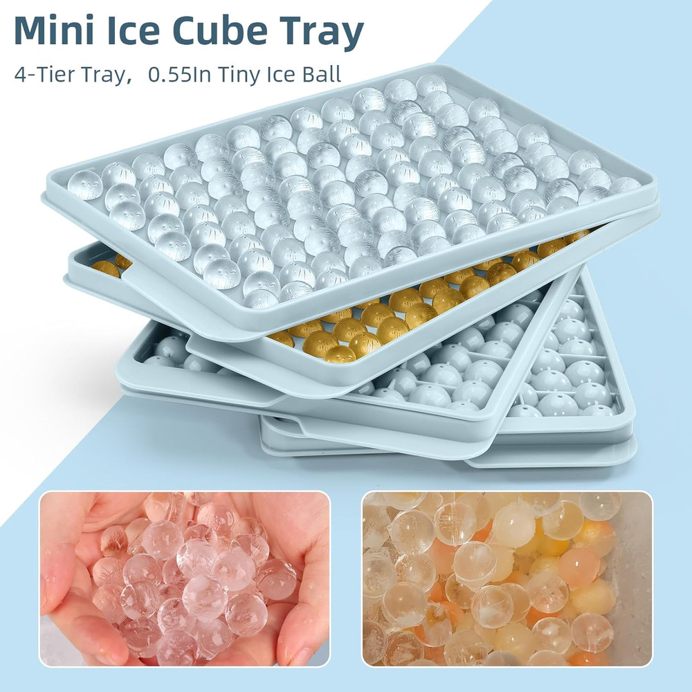 Mini Ice Cube Trays 104 PCS Small Crushed Ice Tray for Drinks 4 Pack