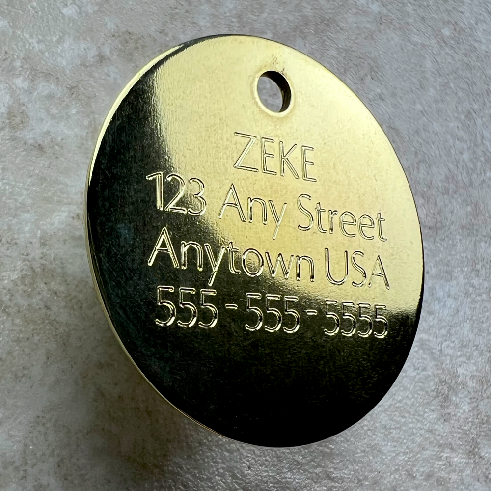 Custom Engraved Dog Tags Personalized Dog Collar Pet Tags Engraved BRASS CIRCLE