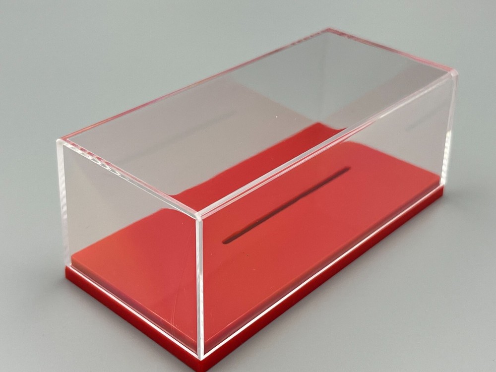 Quality Car Display Case Red Plastic Base 1/64 scale