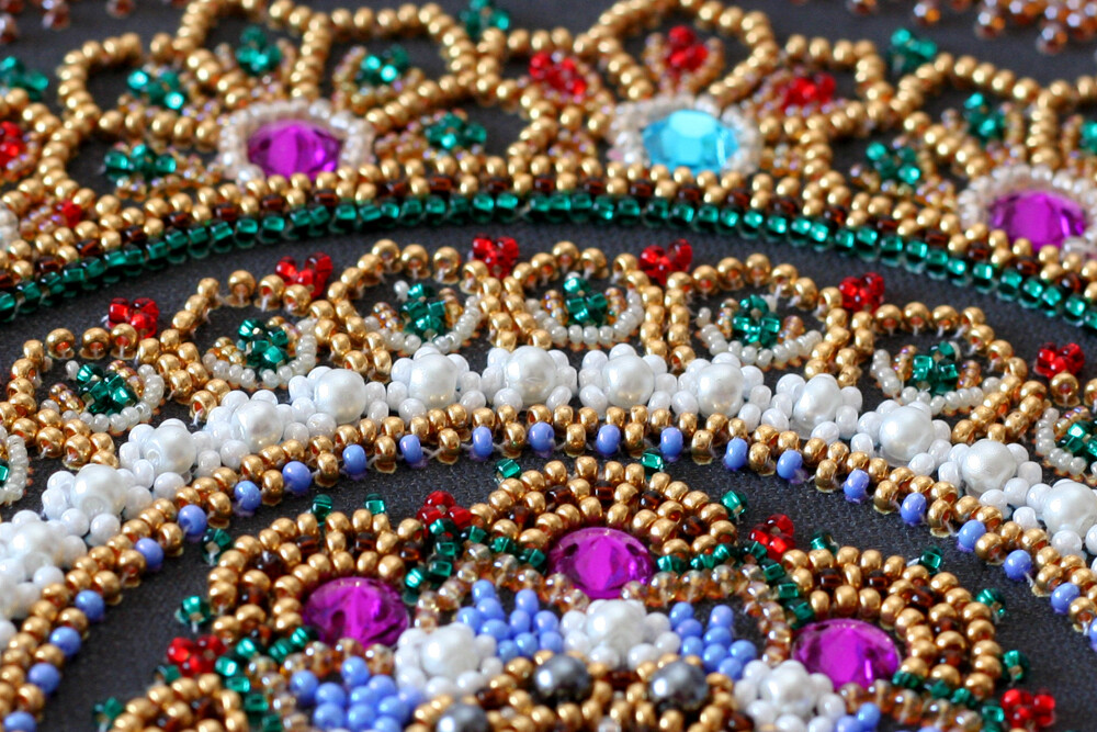 DIY Bead Embroidery Kit Mandala Beaded stitching needlepoint beadwork