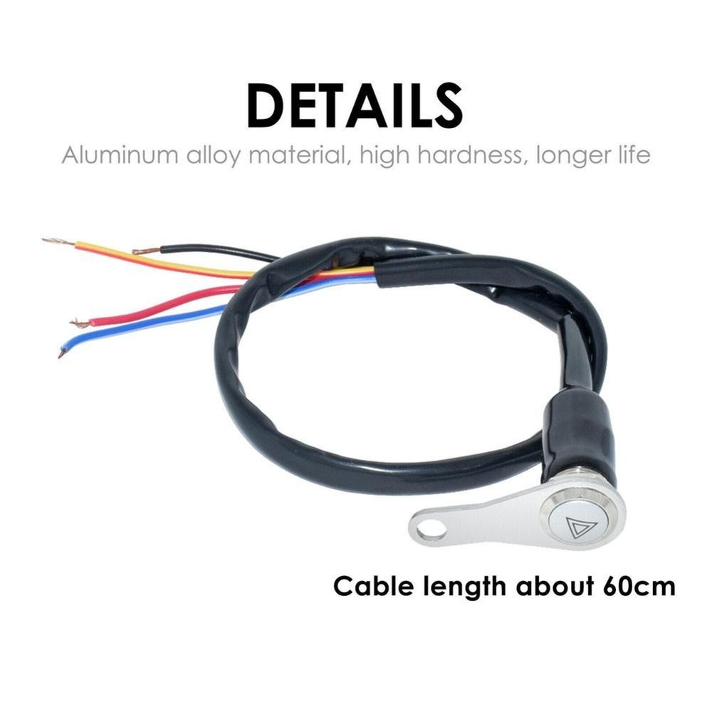 1 Pc Red LED Motorcycle Switch ON+OFF Handlebar Mount Push Button 12V Work Light