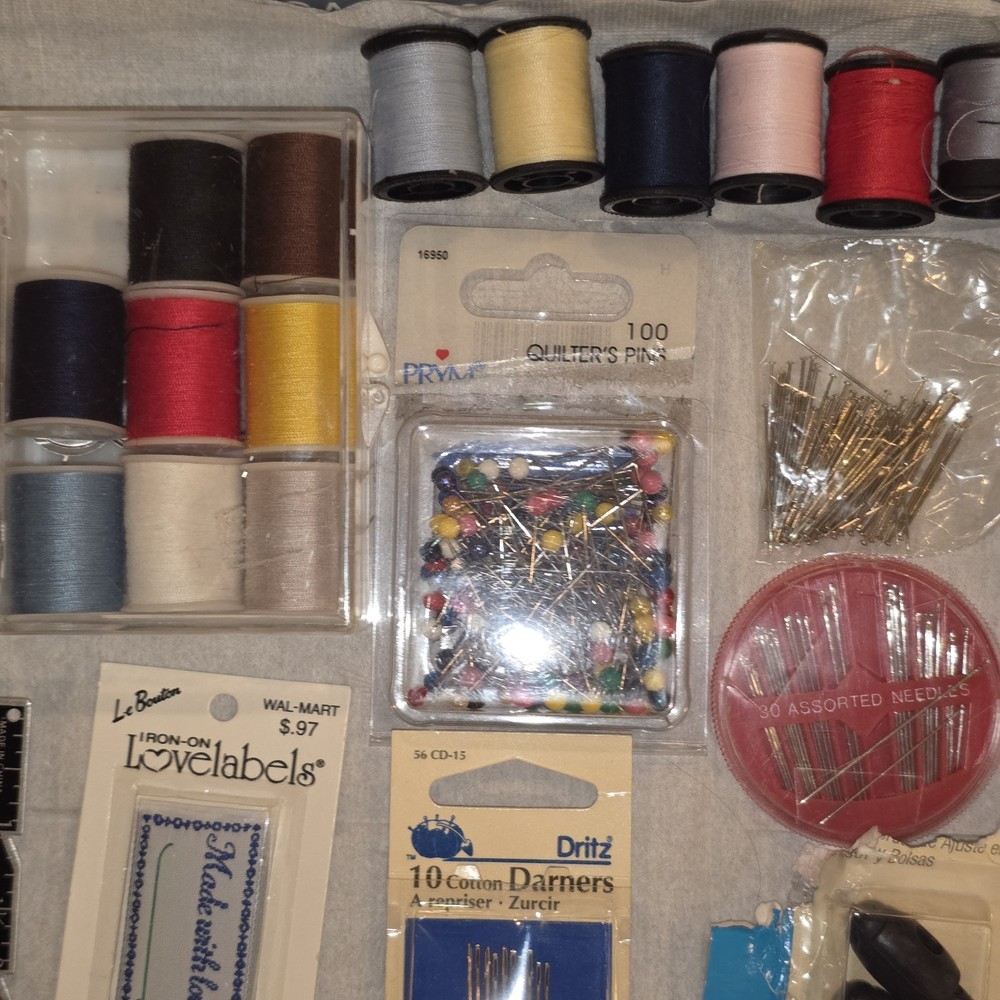 Mixed lot sewing notions beginner Dritz misc supplies thread pins needles
