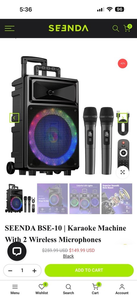 Seenda Wireless Karaoke Machine
