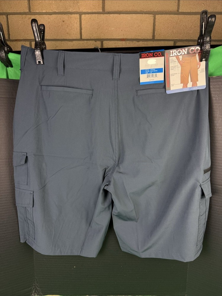 Iron Co Men's Stretch Tech Short Size 34 Blue