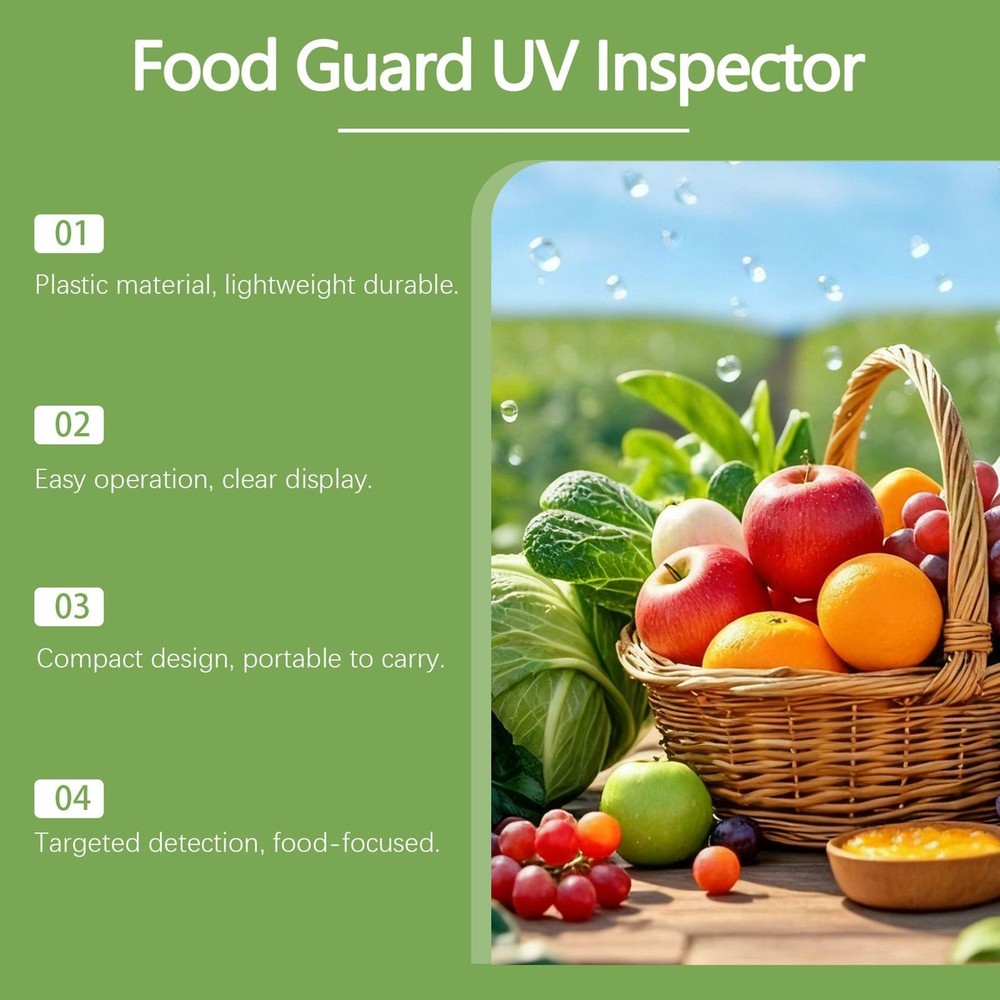 UV Black Light Flashlight Portable UV Flashlight for Vegetables Detector