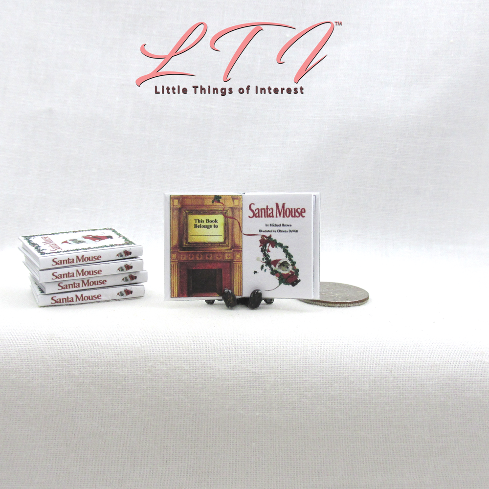 SANTA MOUSE 1:12 Scale Miniature Readable Illustrated Book