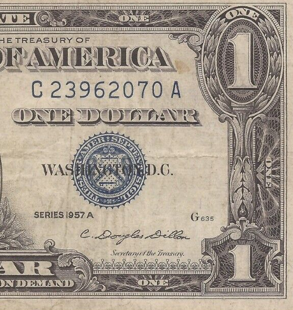 1957A *with motto* SILVER CERTIFICATE