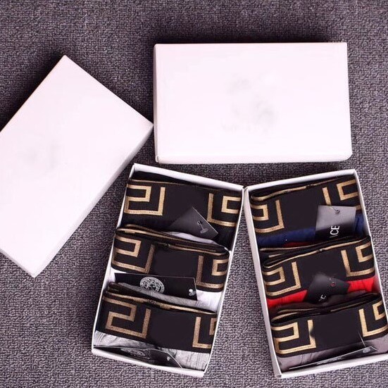 2024 SSveʀsace 1-3 Pack Greca Pattern Men's Boxer Briefs