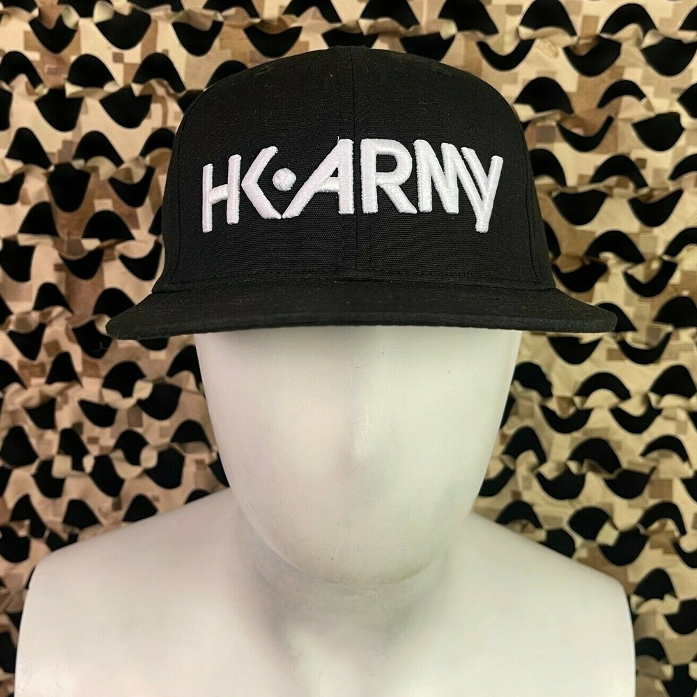 NEW HK Army Snap Back Typeface Hat - Black/White