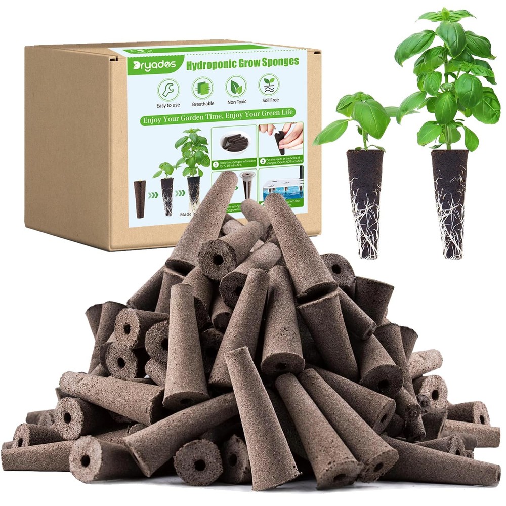 Grow Sponges 50 Pack, Hydroponics Replacement Root Growth Sponges Compatible ...