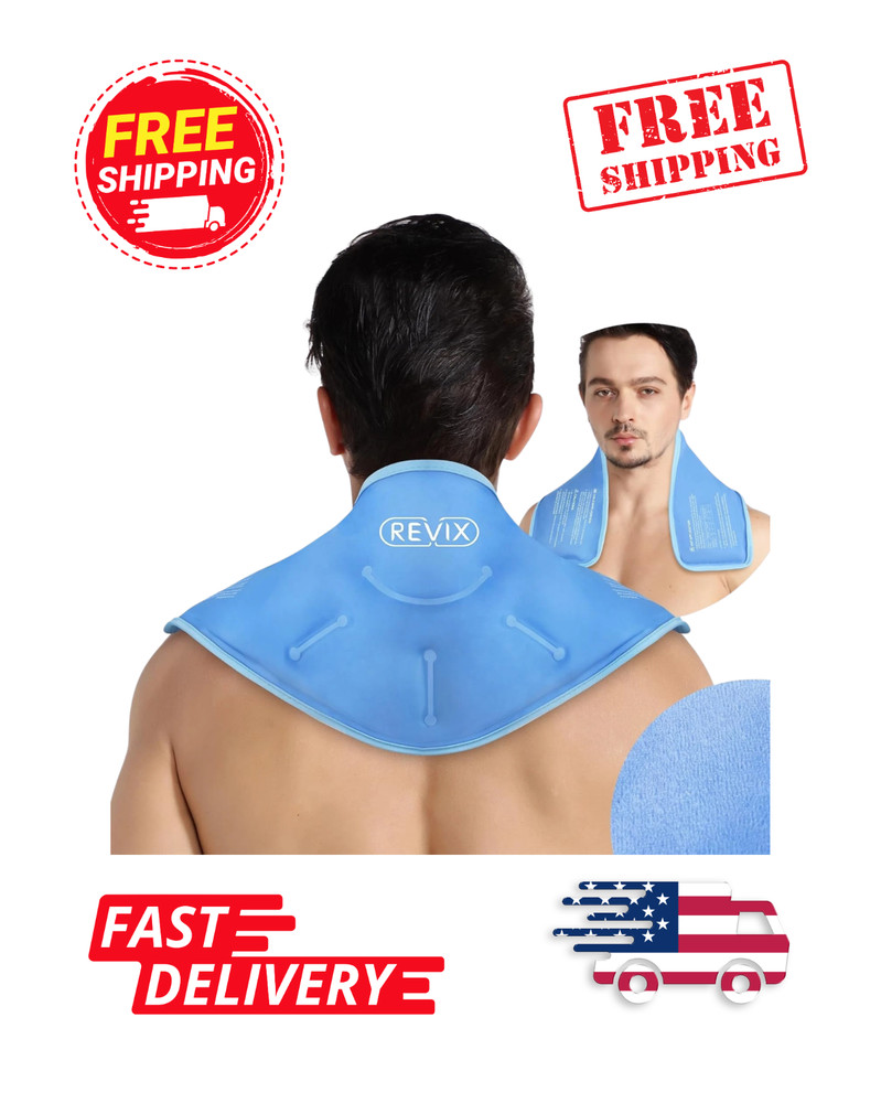Neck Ice Pack Wrap – Reusable Hot Cold Gel Pack for Neck and Shoulder, Large Fle