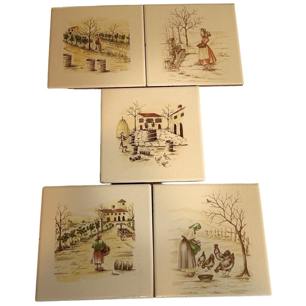 Vintage Riobamba Ceramic Tiles Wall Art Set 5 High end kitchen backsplash tile