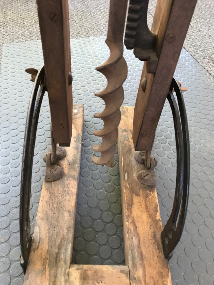 Antique Folding Hand Crank Barn/Post/Beam Drill Boring Machine