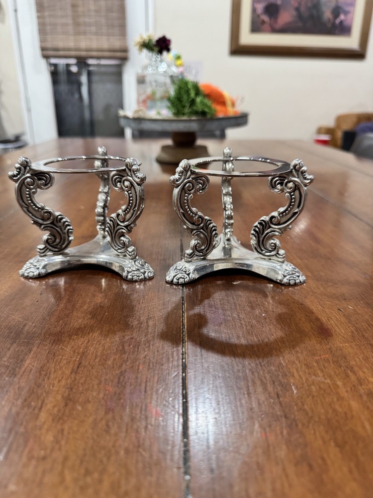 Vintage Codinger Silverplate Orb Sphere Holder Victorian Revival Display Stand