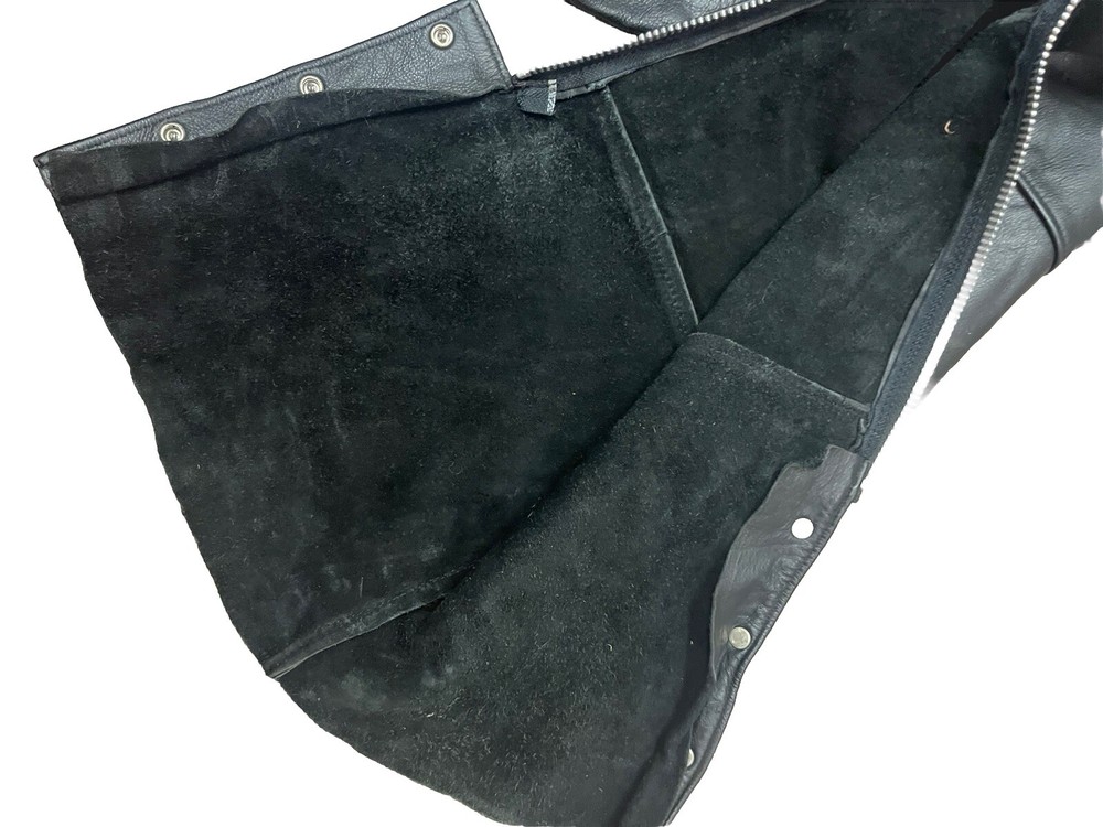 HARLEY DAVIDSON MOTORCYCLE BLACK LEATHER CHAPS & VEST Size Medium