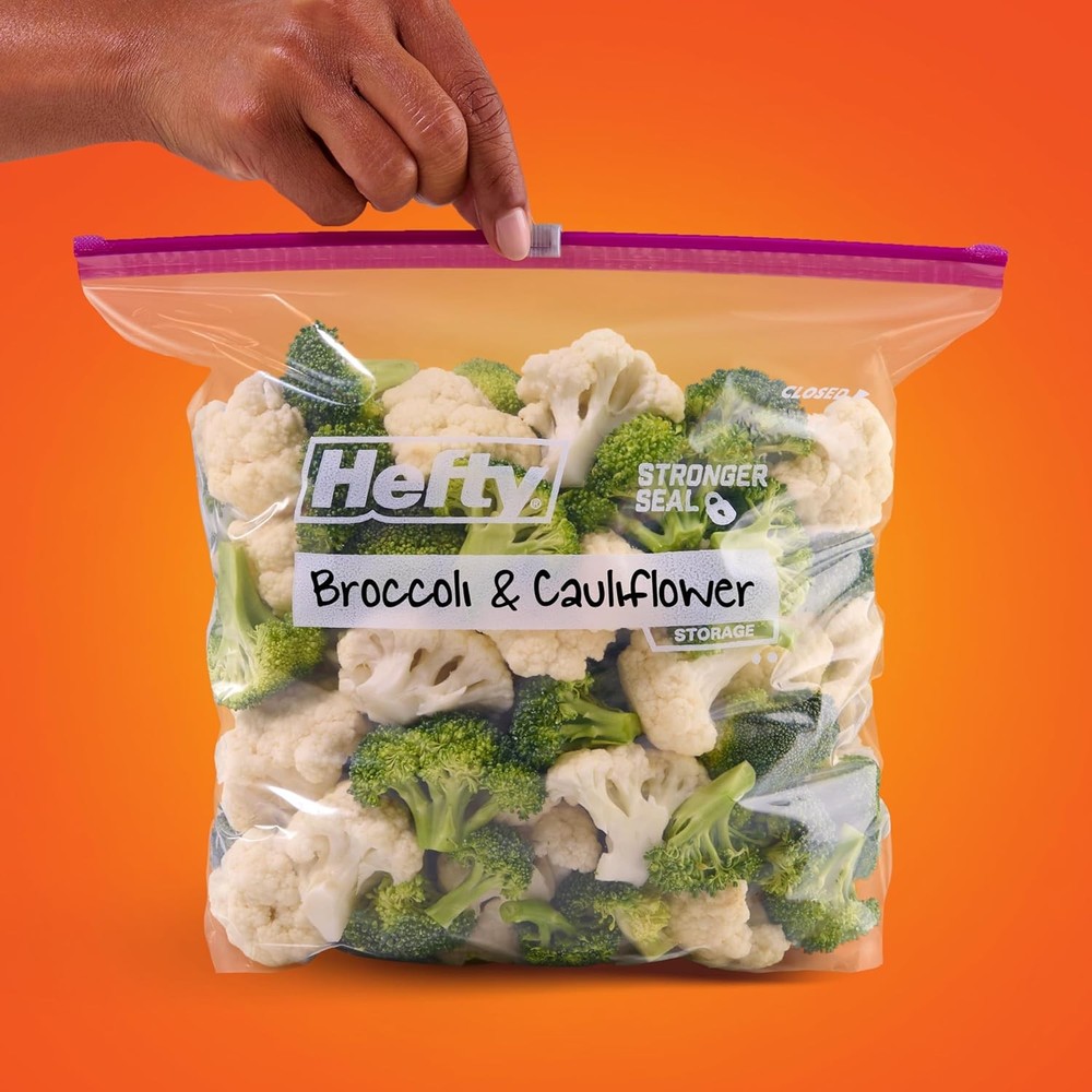 Hefty Slider Kitchen Storage Bags, Gallon Size, 15 Count
