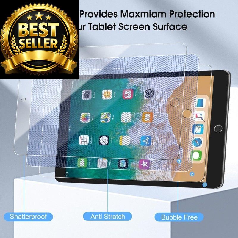 Qularlans 2 Pack Screen Protector for iPad 6th/5th Gen (2018/2017), Clear