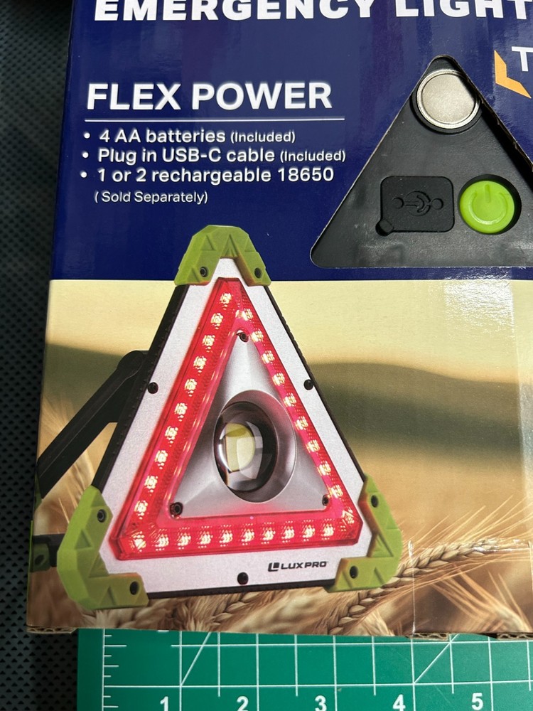 2-pack Luxpro Triangle Reflective Magnetic Emergency Light Waterproof Flashlight