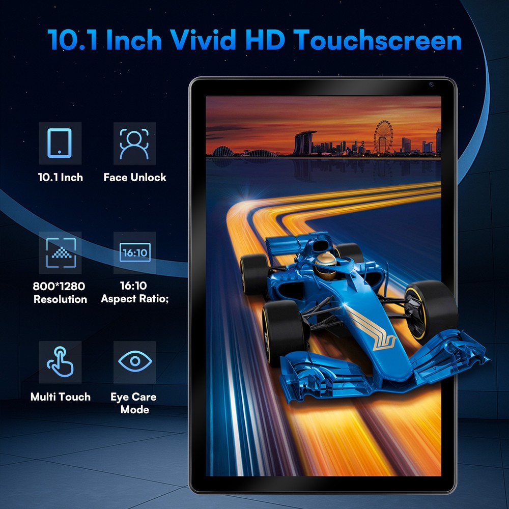 10.1'' Android 15 Tablets LCD Touchscreen Octa-Core 24GB+128GB WIFI 6 Bluetooth