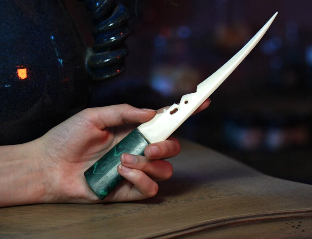 Malachite and Bone Athame
