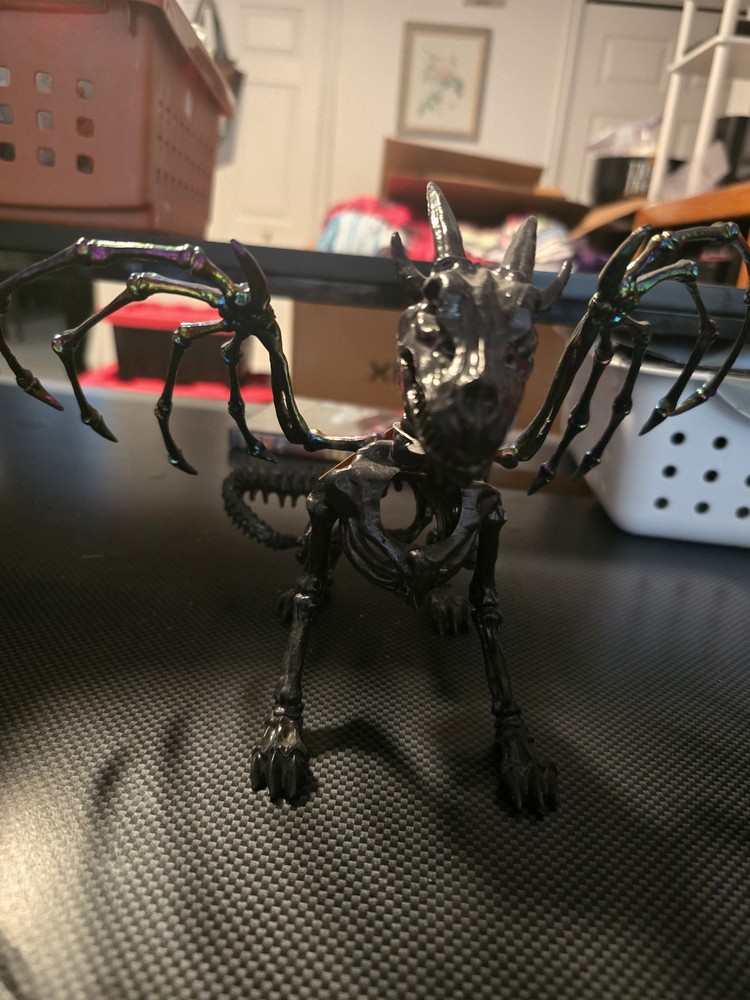 Black Dragon Skeleton With Adjustable Tail