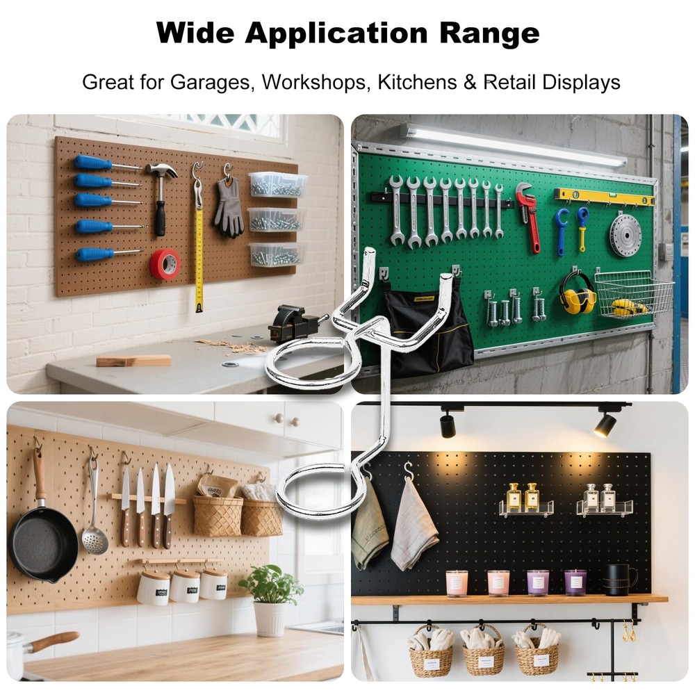 5Pcs Pegboard Screwdriver Holder Tool Organizers Double-Ring Peg Board Hang T...