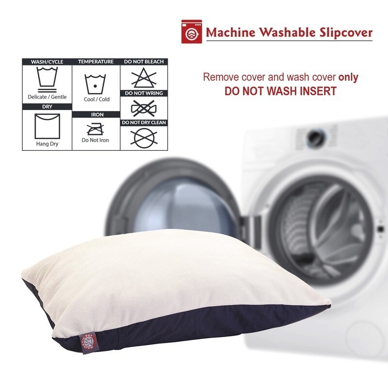 Rectangular Dog Bed Washable Removable Slipcover High Loft Fill Hypoallergenic