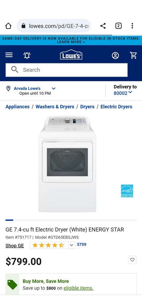 GE washer and dryer set