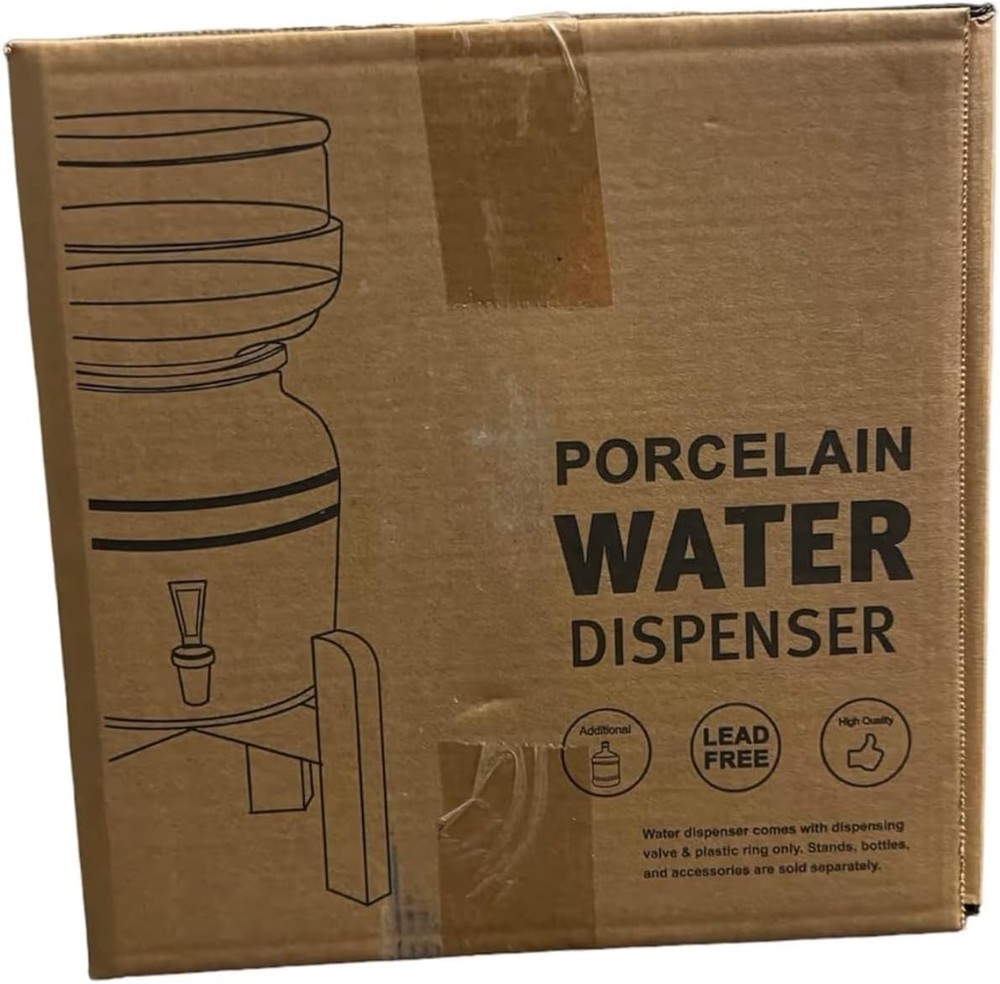 Countertop Water Dispenser Porcelain Ceramic Beverage Crock with BPA Spigot Ring