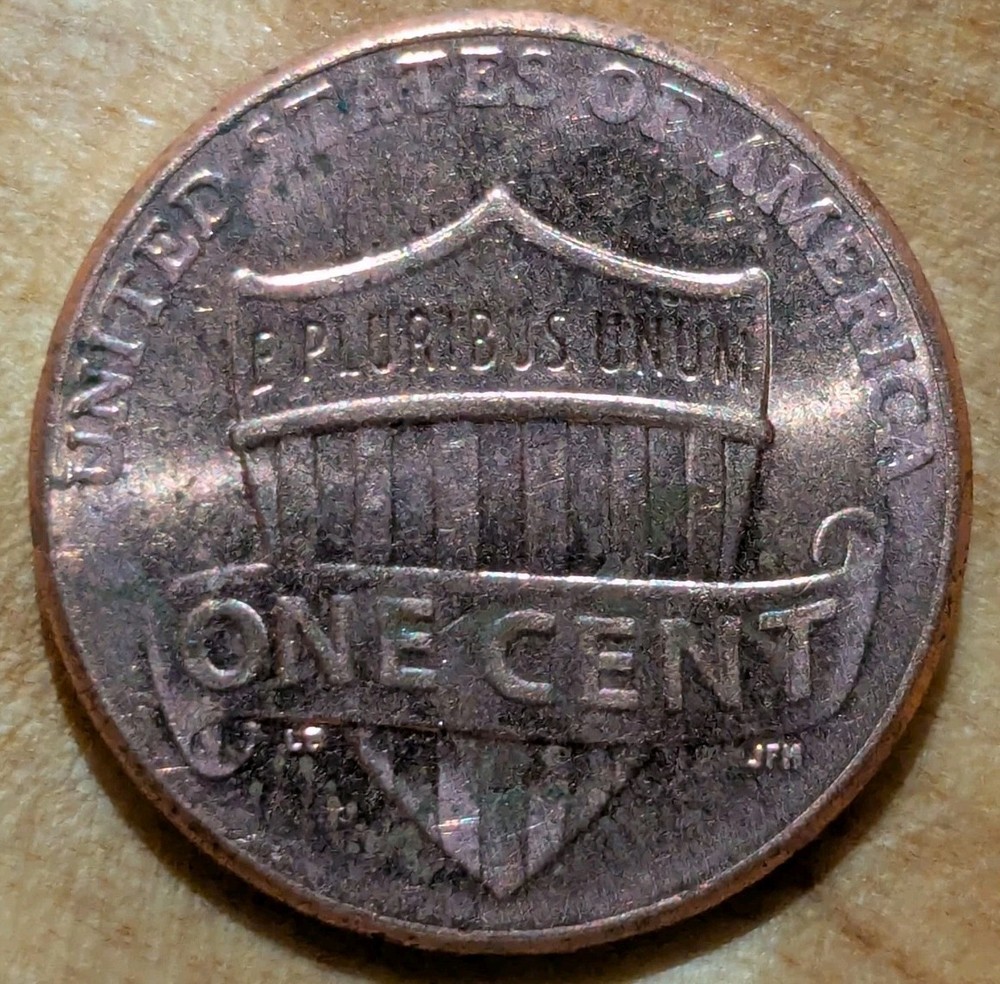 2022-D Lincoln Shield Cent 1c MS RD Struck Through Grease Error