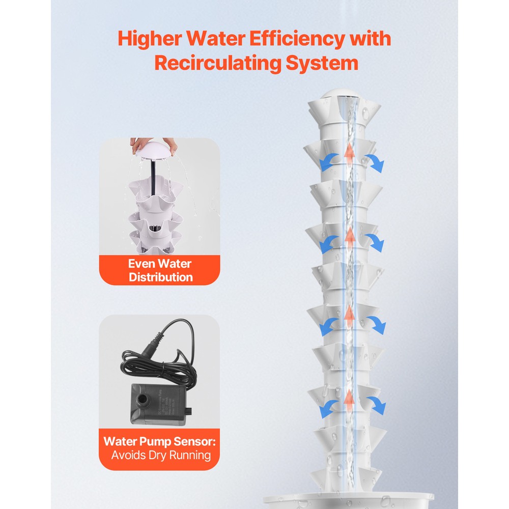 Hydroponic Growing System with Wheel 50 Pods Indoor Hydroponic Tower