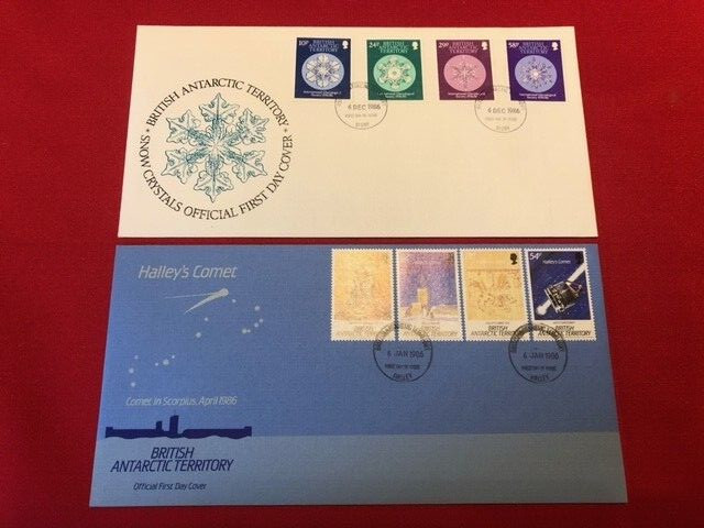 1986 British Antarctic Territory x 2 FDC