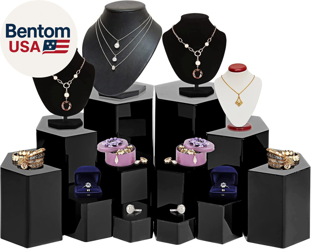 Hexagonal Jewelry Display Risers Hexagonal Market Display Risers Stands Acrylic