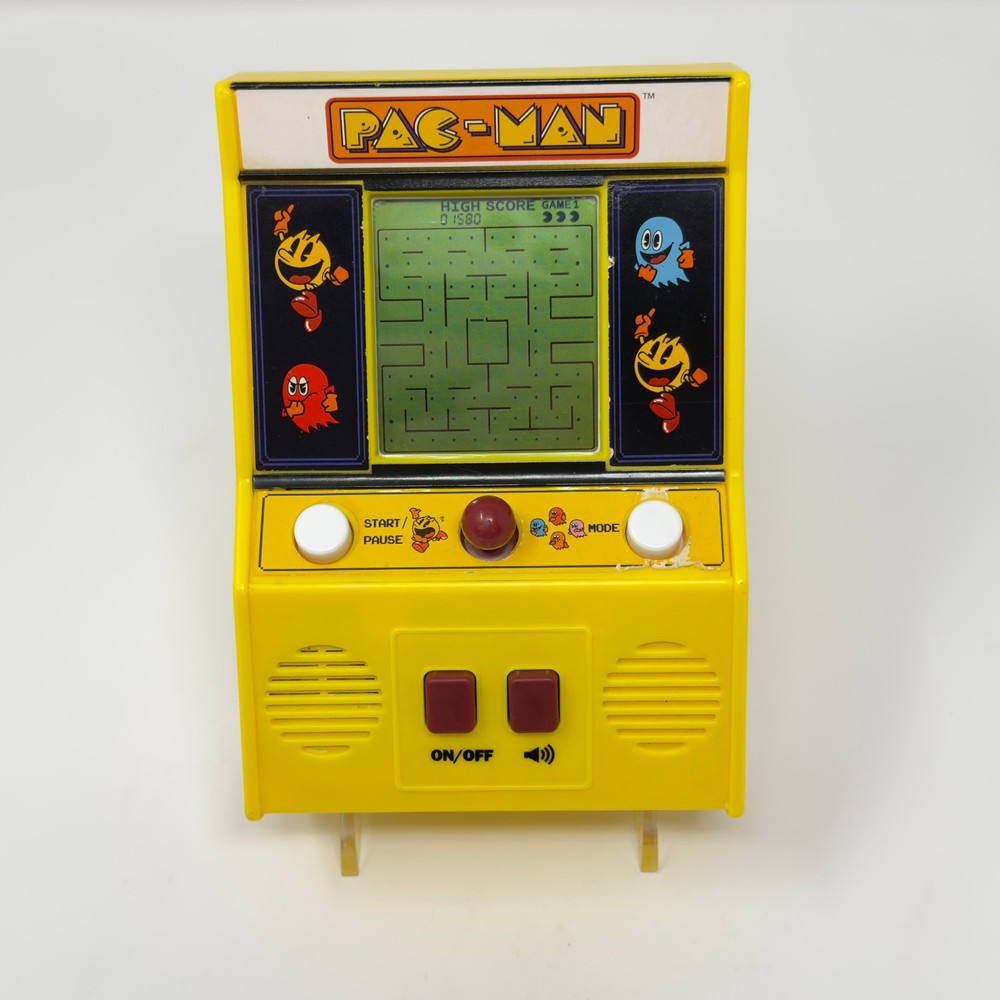 Pac-Man Mini Arcade Game Basic Fun Retro LCD Handheld Tested Working