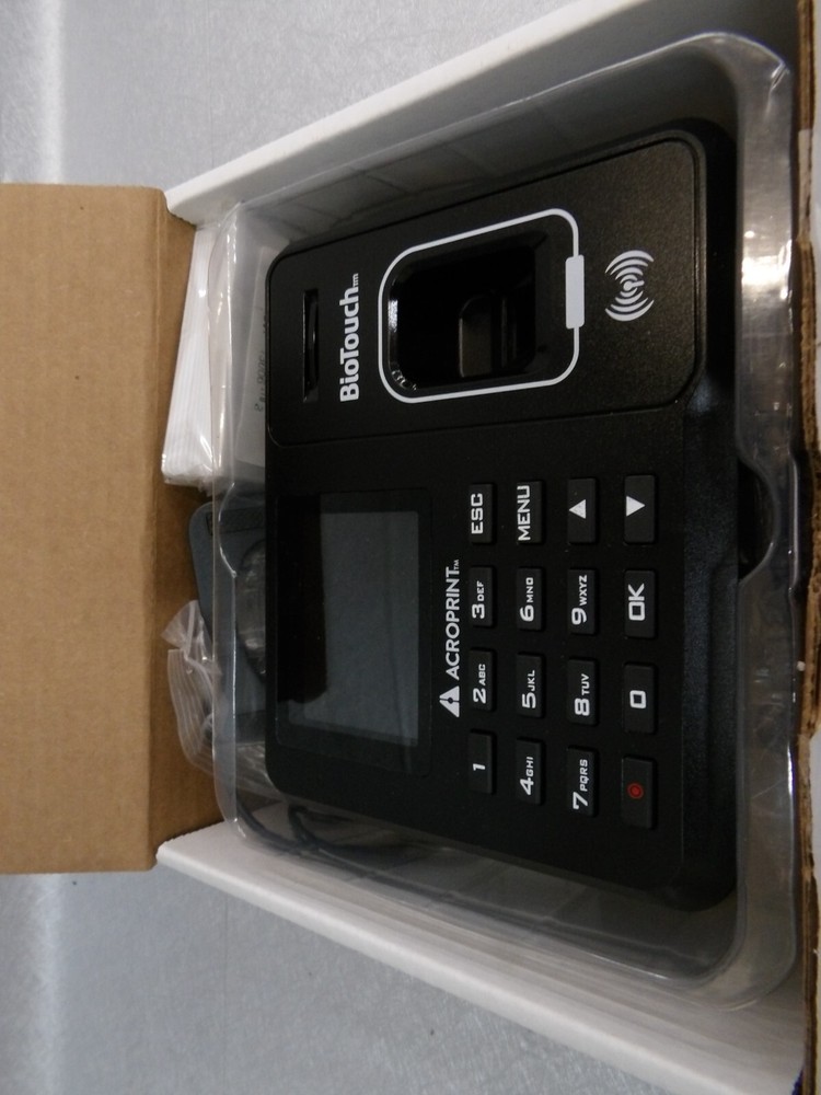 OPEN BOX ACROPRINT BIOTOUCH FINGERPRINT BIOMETRIC TIME CLOCK