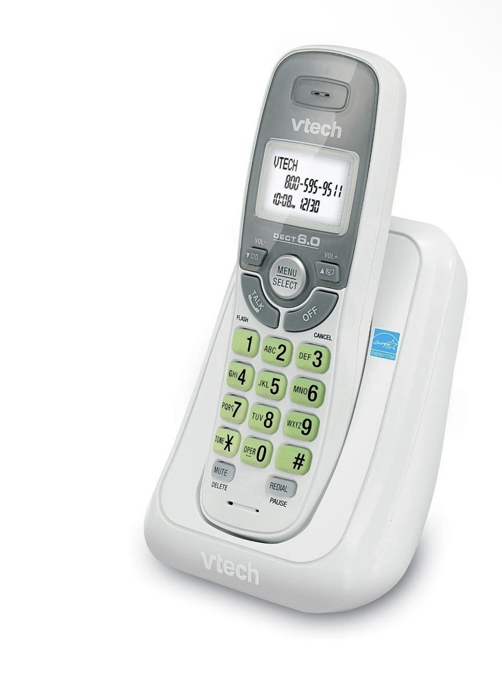 VTech CS6114 Cordless Phone Handset Caller ID DECT 6.0 White Open Box