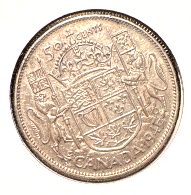 Canada 1945 half dollar KM 36 XF