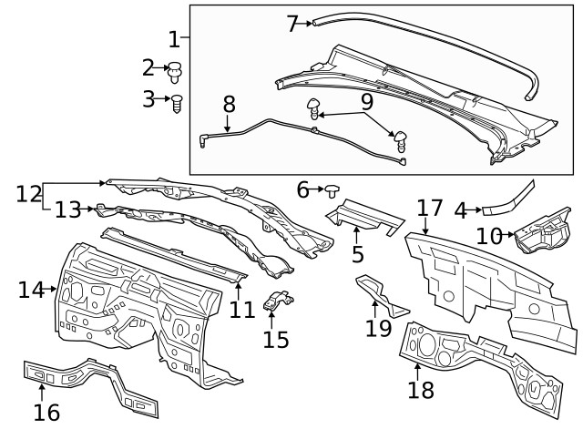 Genuine GM Passenger Side Plenum Panel 23491714