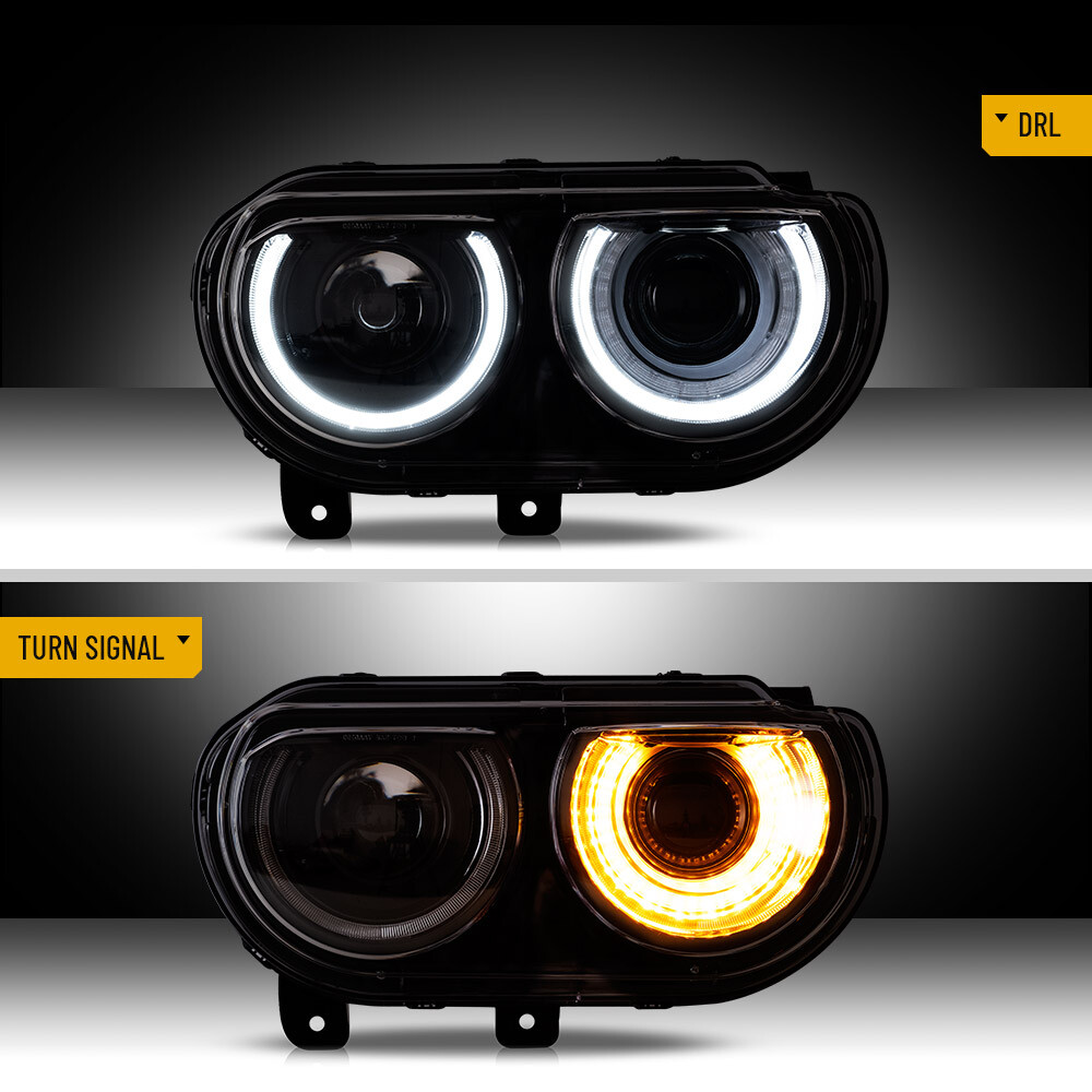 VLAND For Dodge Challenger SXT RT SRT 2008-2014 Projector Headlights Assembly