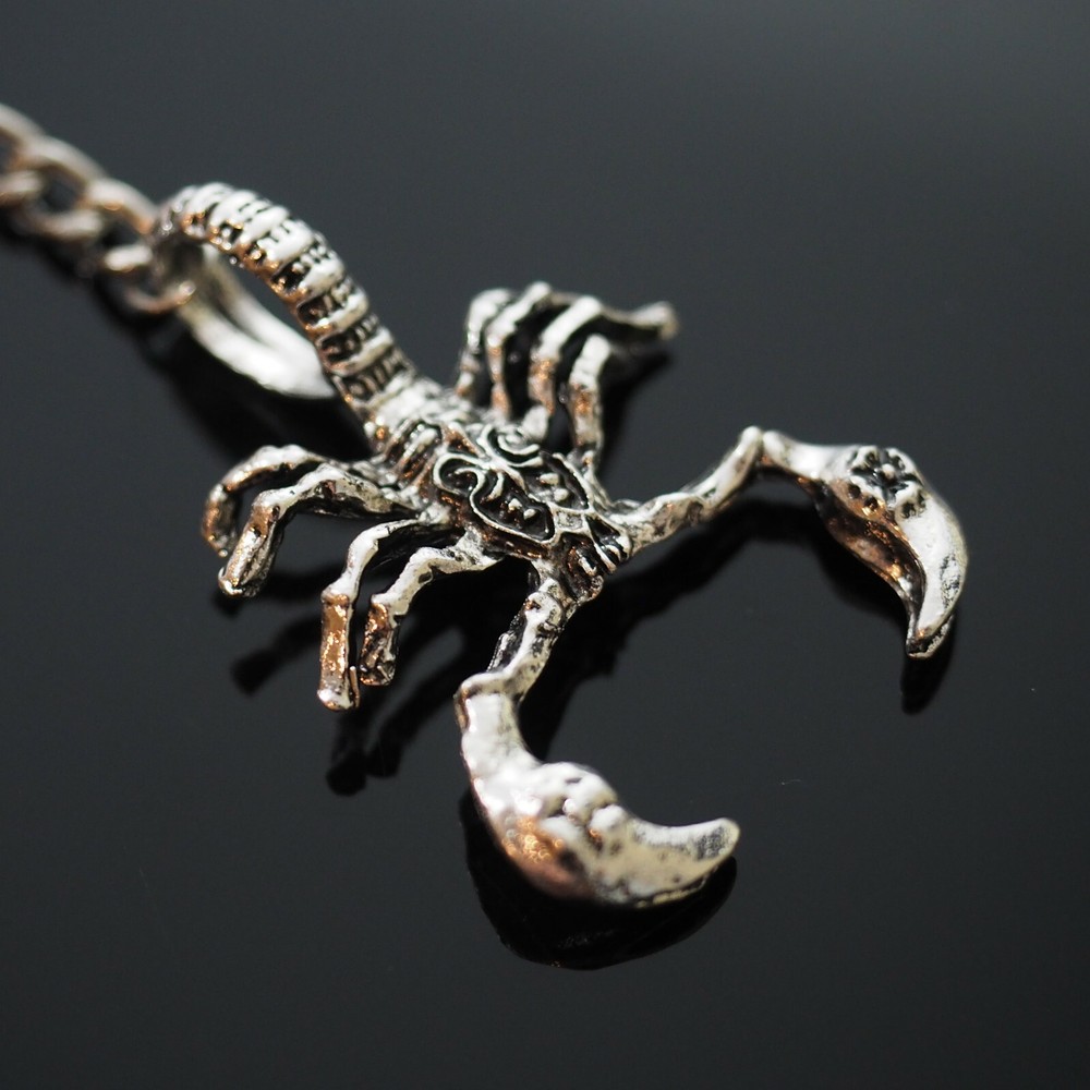 3D Scorpion Bug Insect Silver Pendant Keychain Gift Key Chain